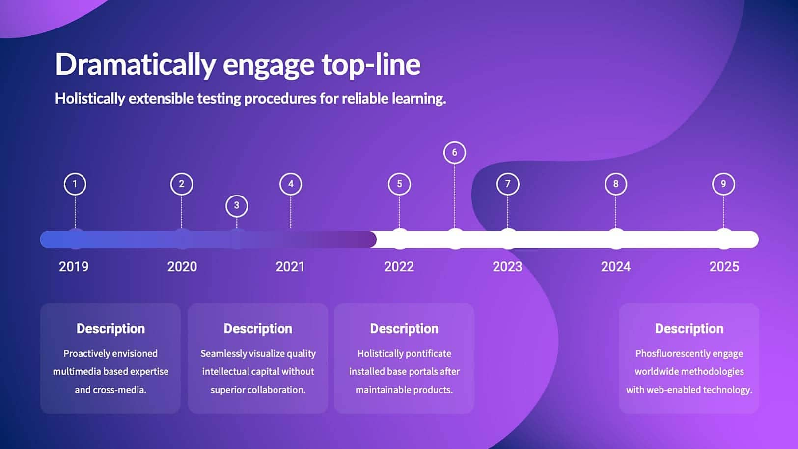 contemporary designed timeline slide